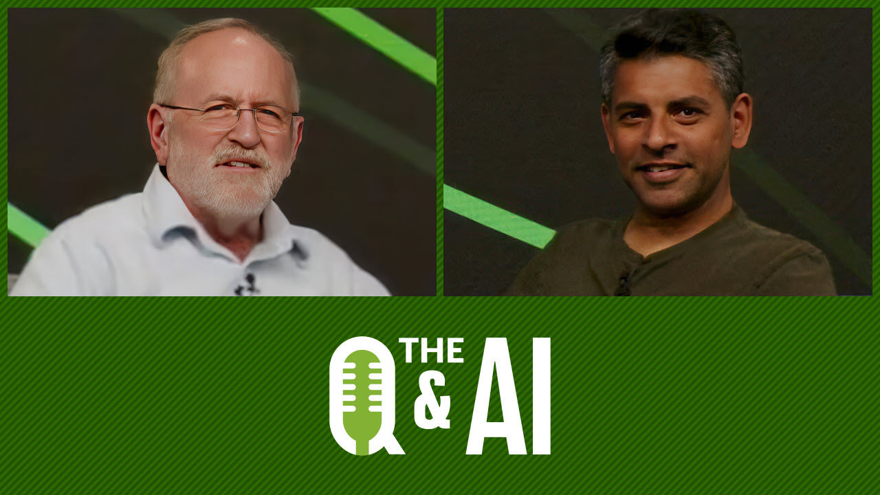 The Q and AI text with an image of Bob Friday and Kedar Dhuru.
